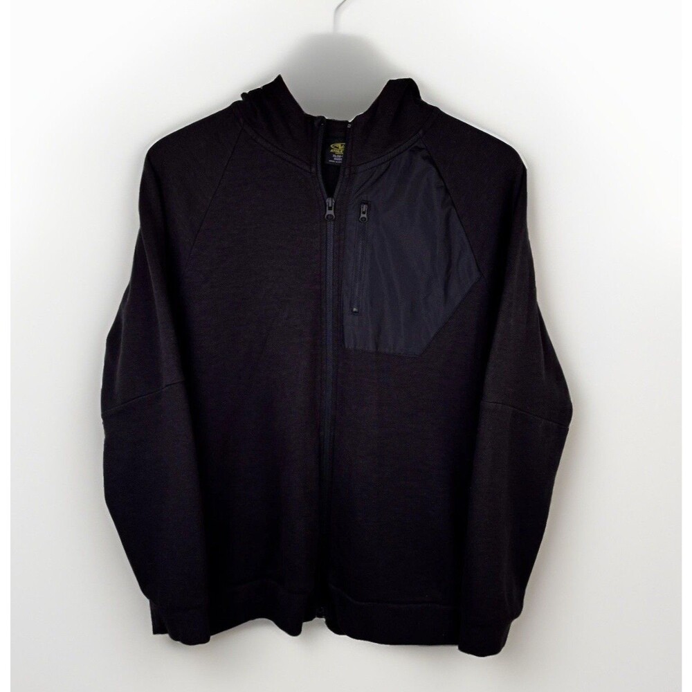Boy's Husky XL/14-16 Black Full Zip Hoodie Pockets Athletic Works Cotton Blend
